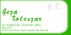 geza koleszar business card